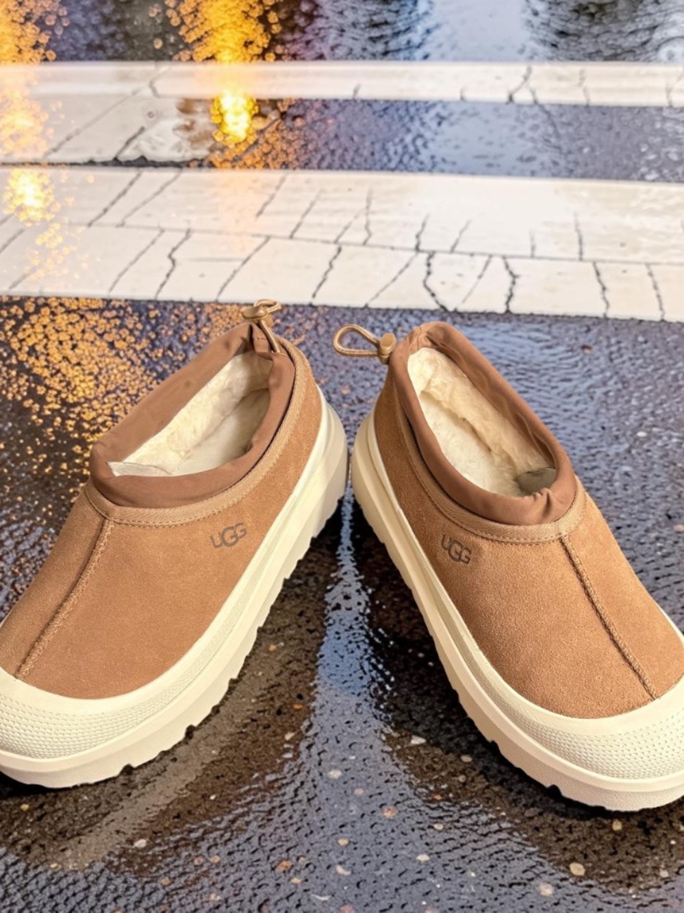 UGG Chestnut Brown Shearling-Lined Slip-On Ankle Booties